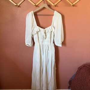 Elegant Cream Dress with Ruffle Detail